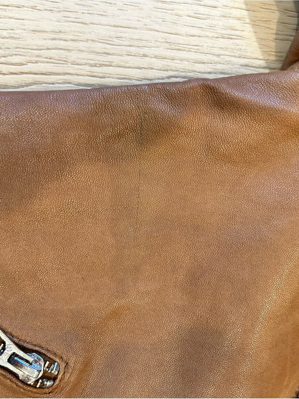 Madewell Cognac Washed Leather Motorcycle jacket- lambskin leather - Picture 7 of 12